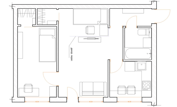 проект двухкомнатной квартиры